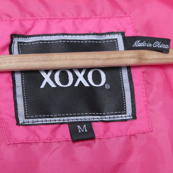 VINTAGE Y2K XOXO Hot Pink Bomber Jacket Windbreaker Retro Full Zip Barbiecore - Picture 9 of 13